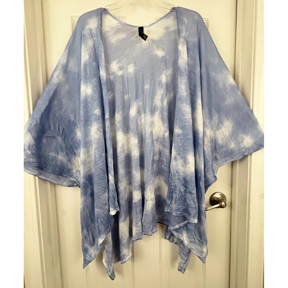 LANE BRYANT - Sky Blue Cascading Lightweight Overpiece Knit Shaw Top size 14/20